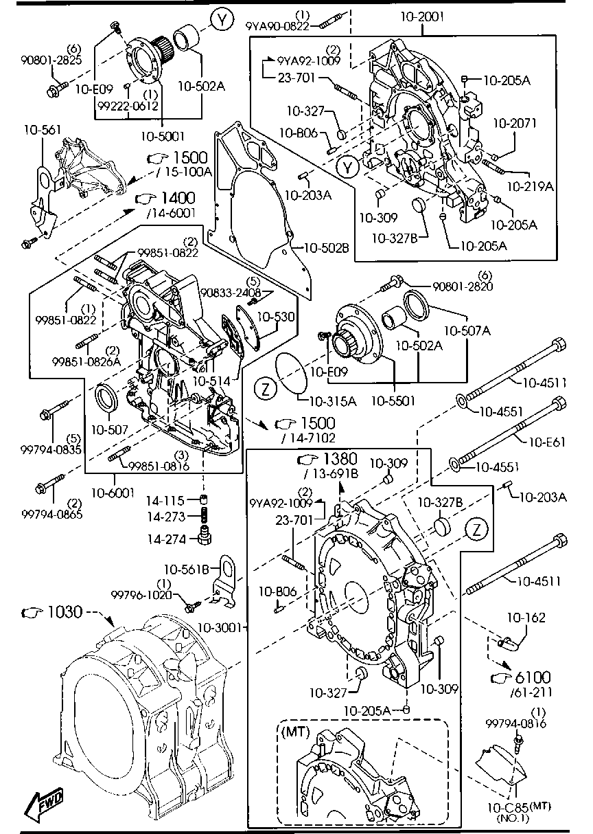 Oil Pan, Front & Rear Housing