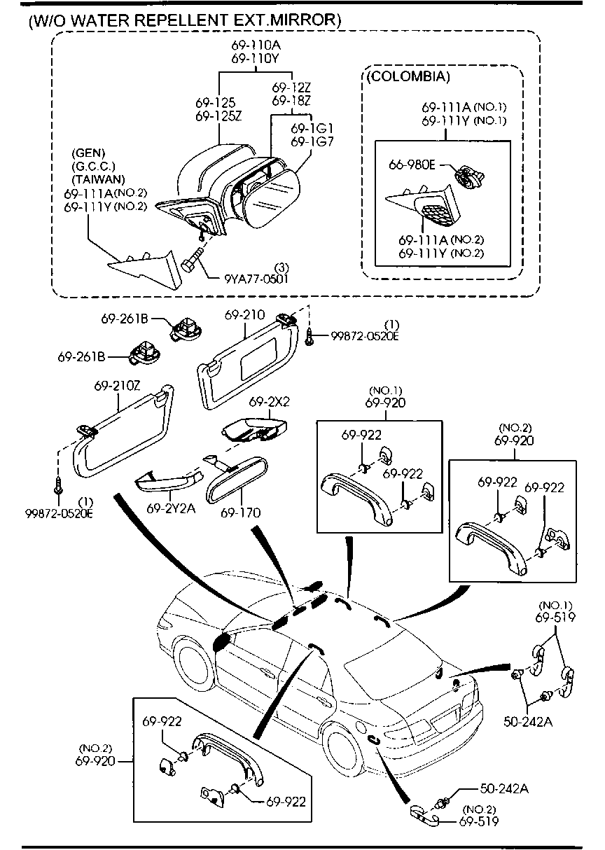 Visors Assist Handles Mirrors