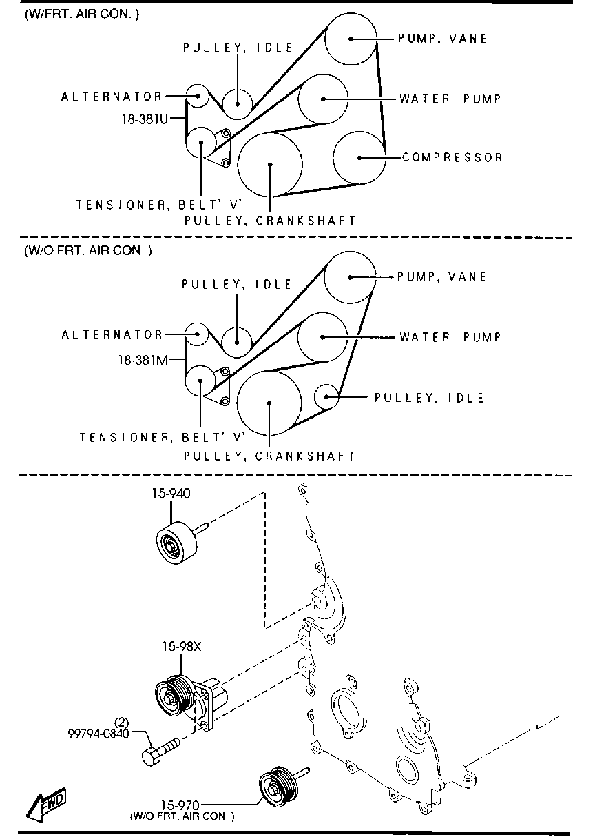 Correa de polea de soporte