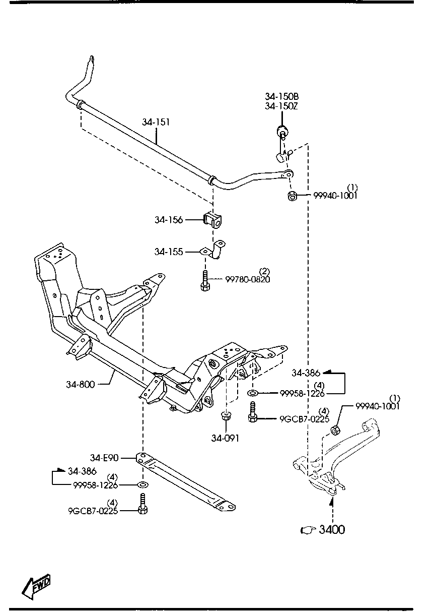 NC10-34-151B Stabilizer,Front Mazda | YoshiParts