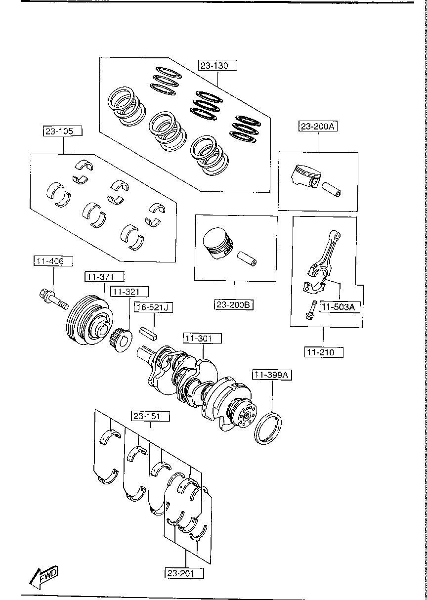 Piston, Crankshaft & Flywheel