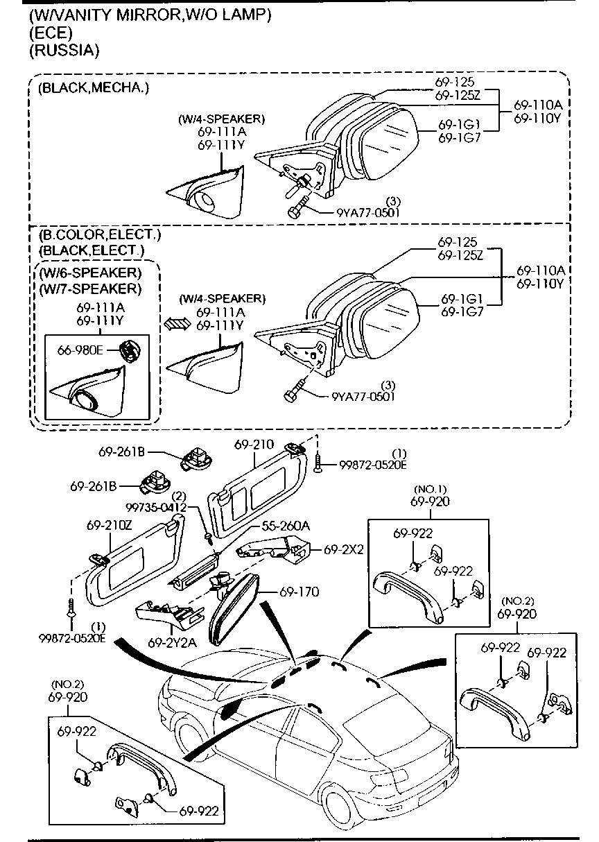 Visors Assist Handles Mirrors