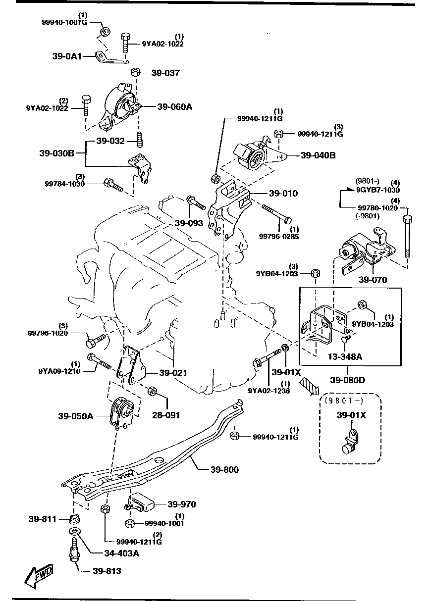 Soportes de transmisión del motor