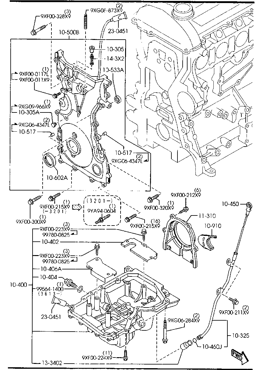 Cárter de aceite y cubierta de distribución