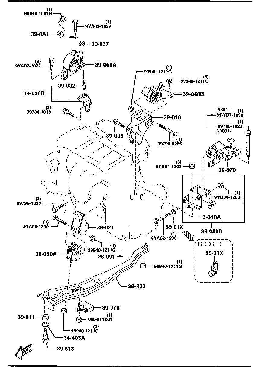 Soportes de transmisión del motor