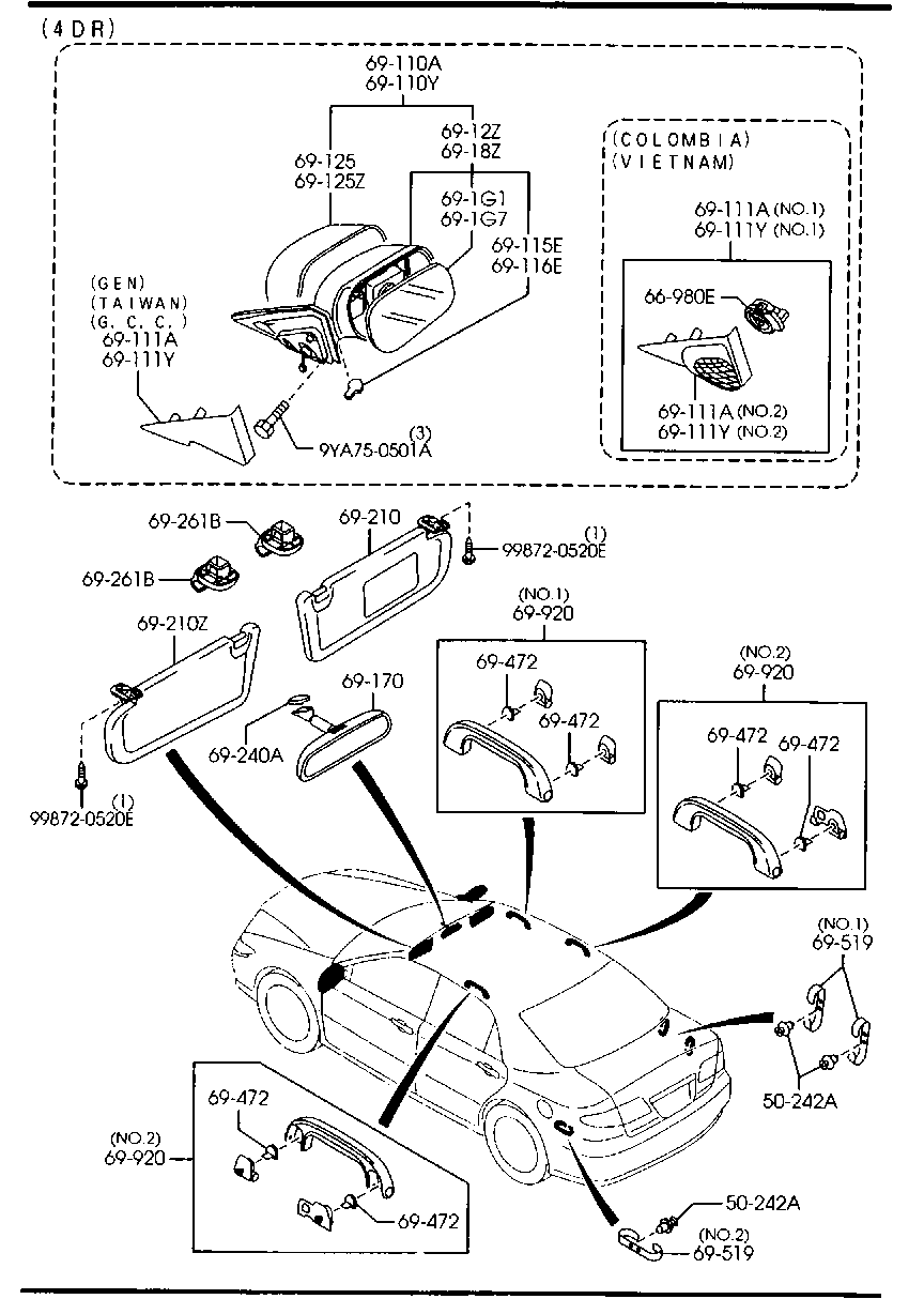 Visors Assist Handles Mirrors