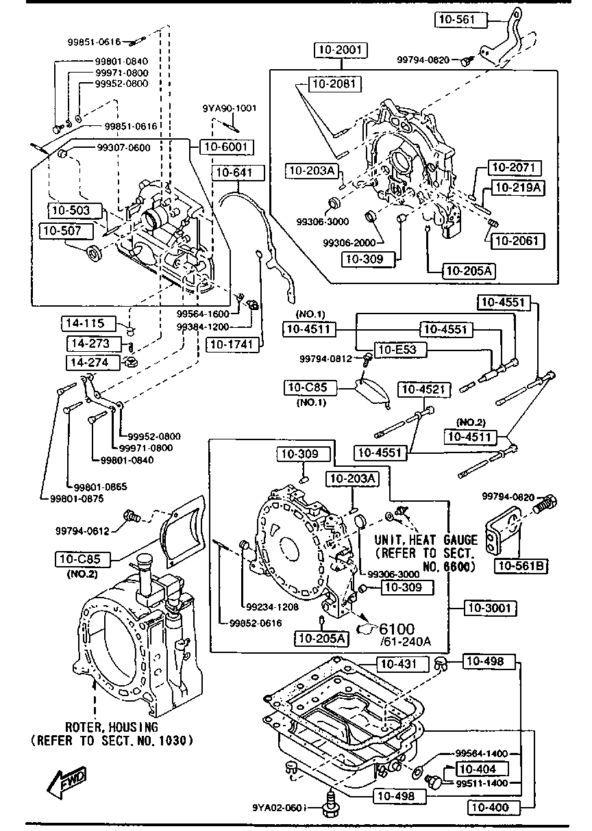 Oil Pan, Front & Rear Housing