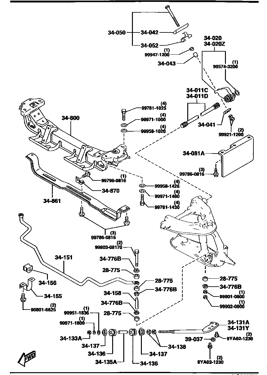 Travesaño y estabilizador