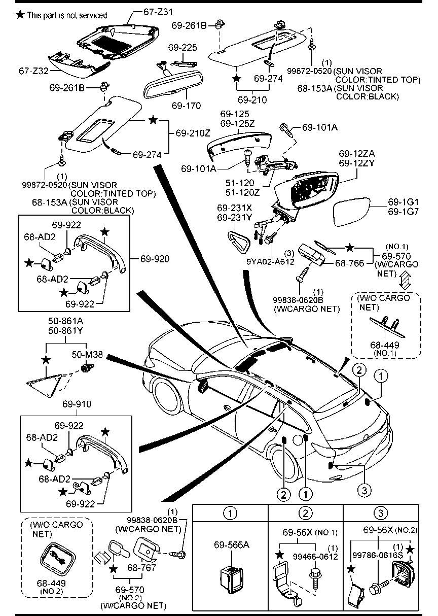 Visors Assist Handles Mirrors