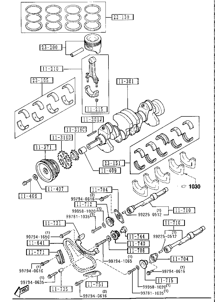 Piston, Crankshaft & Flywheel