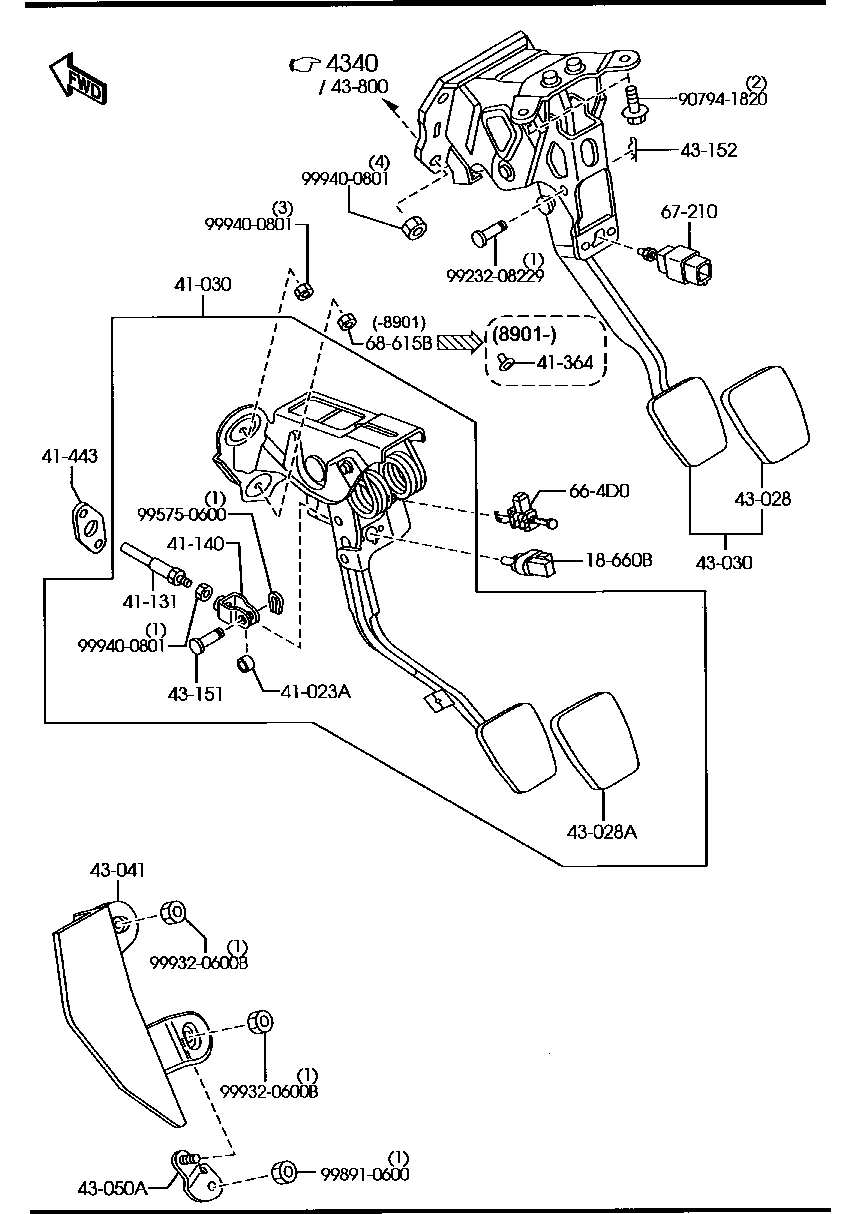 Clutch Brake Pedals