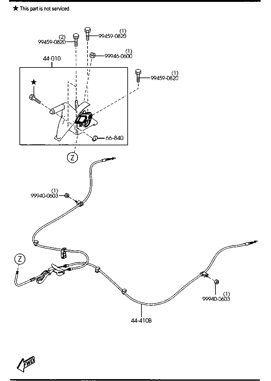 BBT944010C Lever,Parking Brake Mazda YoshiParts