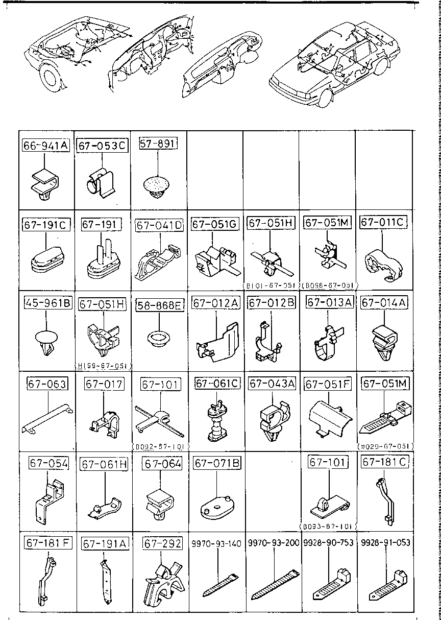 Abrazaderas del mazo de cables