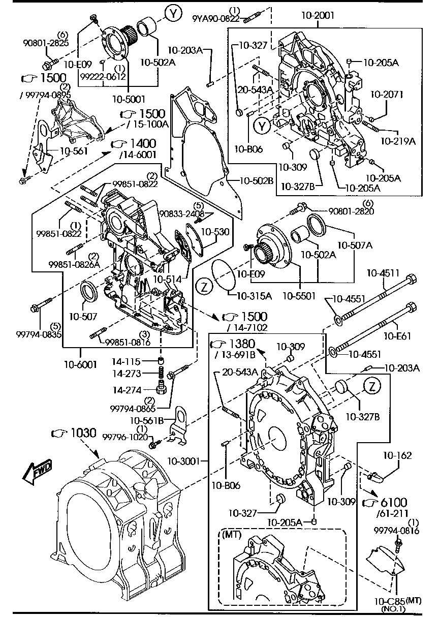 Oil Pan, Front & Rear Housing