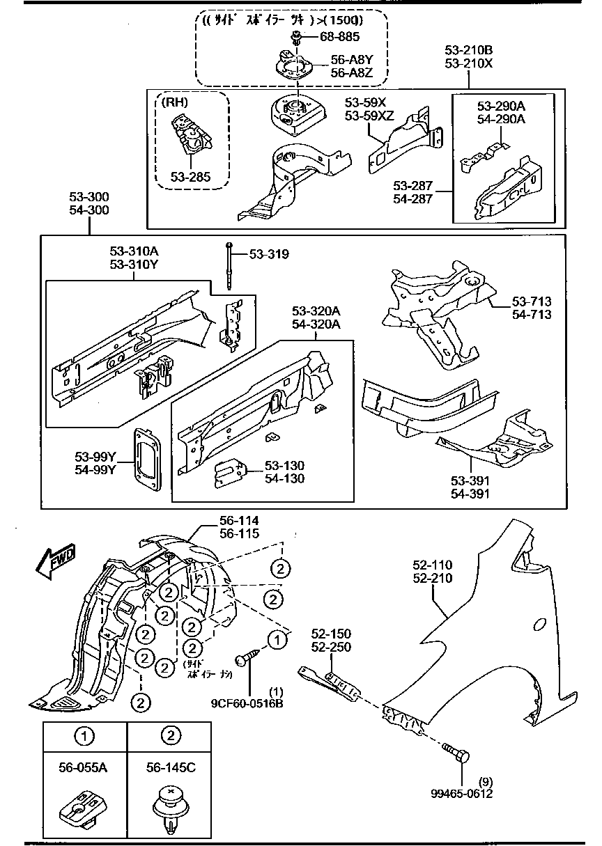 Paneles de faldón para guardabarros y ruedas