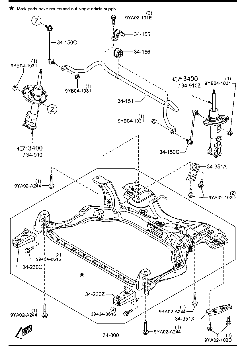 D09H-34-80XA Member,Cross Mazda | YoshiParts