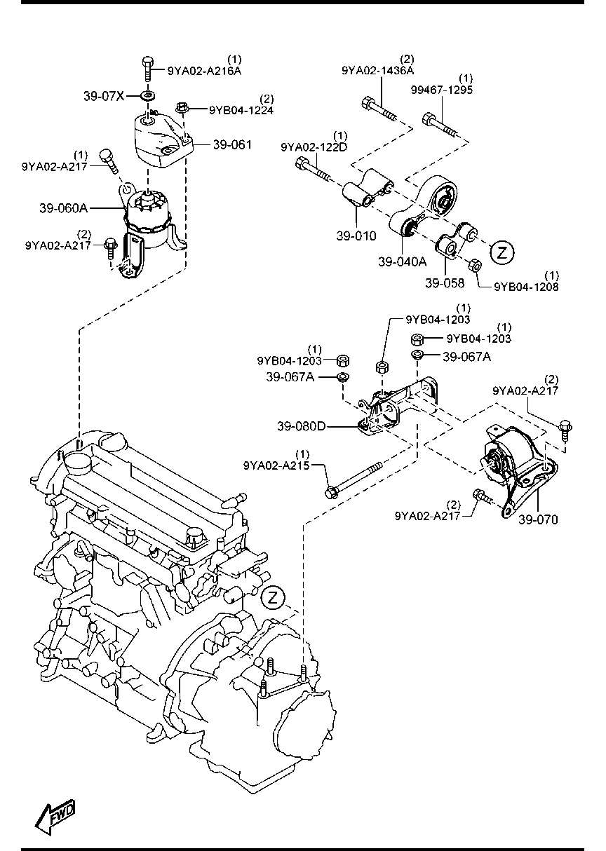 Soportes de transmisión del motor
