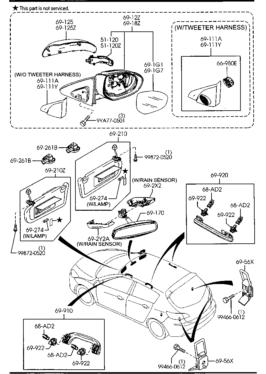 Visors Assist Handles Mirrors