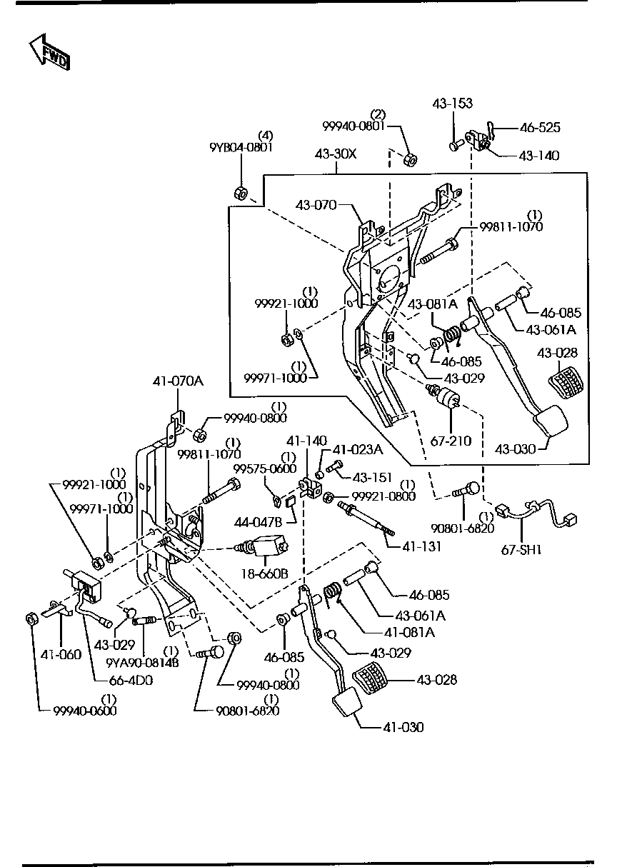 Clutch Brake Pedals