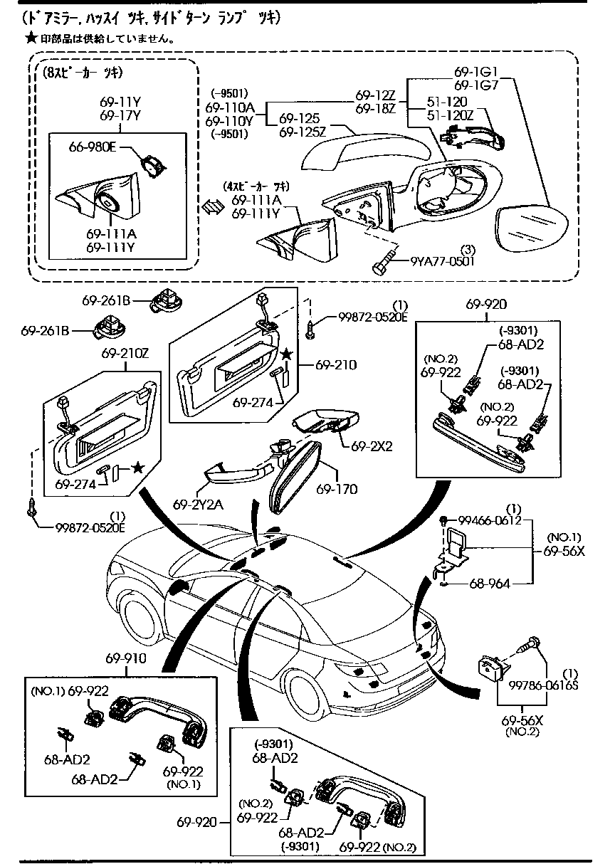 Visors Assist Handles Mirrors