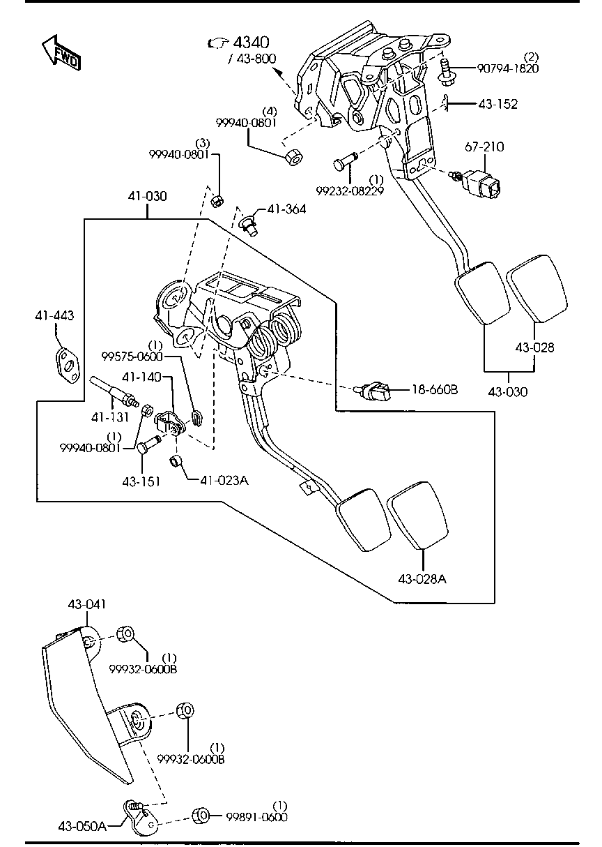 Clutch Brake Pedals