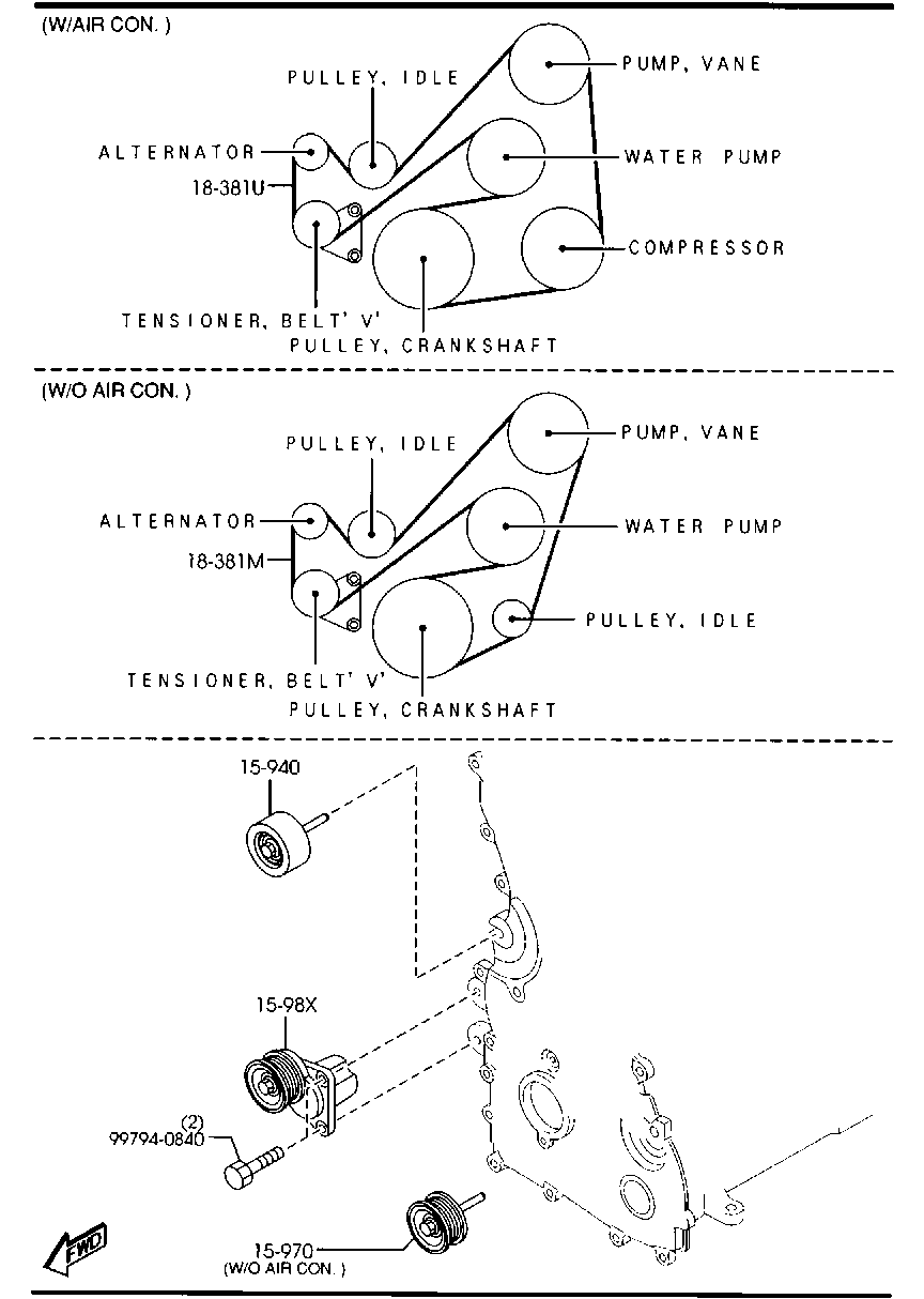 Correa de polea de soporte