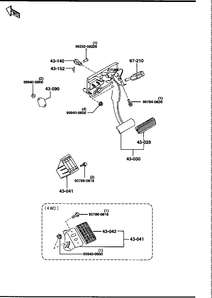 Clutch Brake Pedals