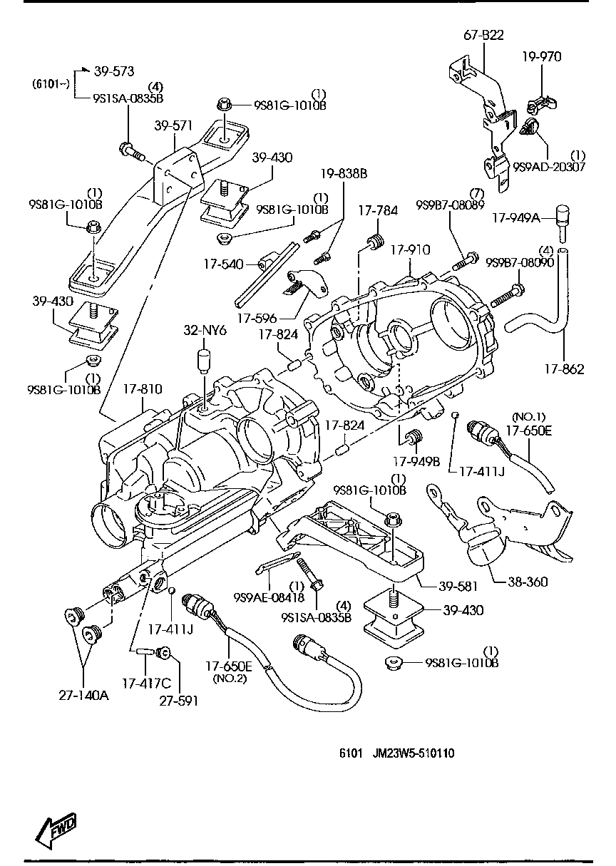 1a04-17-910 Case,transfer Mazda 