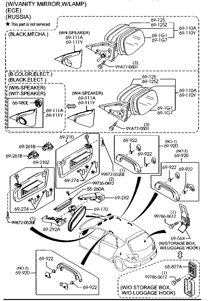 Visors Assist Handles Mirrors