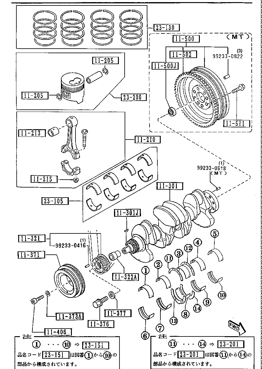 Piston, Crankshaft & Flywheel