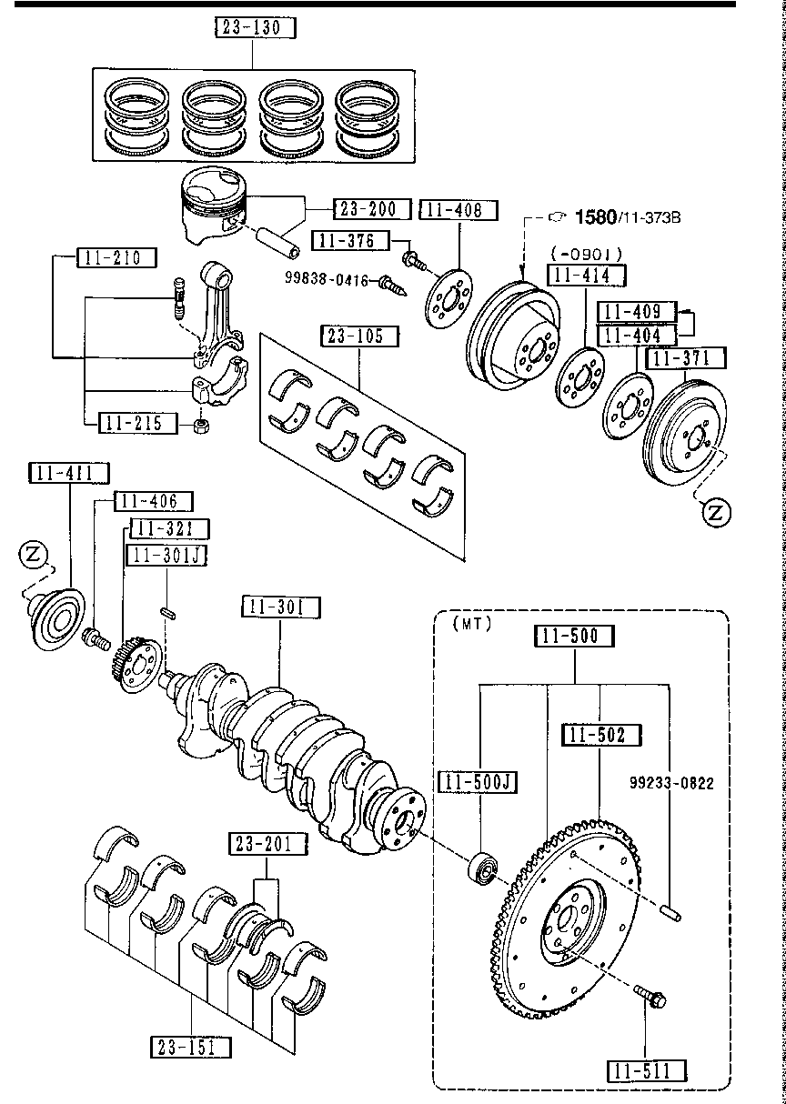 Piston, Crankshaft & Flywheel