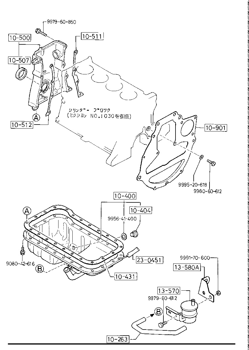 Cárter de aceite y cubierta de distribución