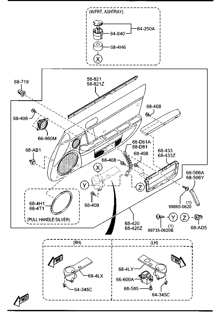 Adornos de puertas delanteras y piezas relacionadas