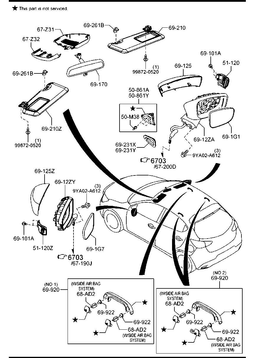 DB2M-69-16YB Garnish(L),Sail-Out. Mazda | YoshiParts