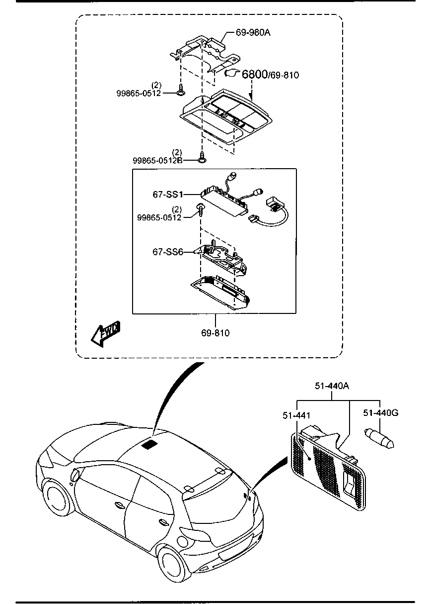 DF80-69-97YJ75 Box,O/H Console Mazda | YoshiParts