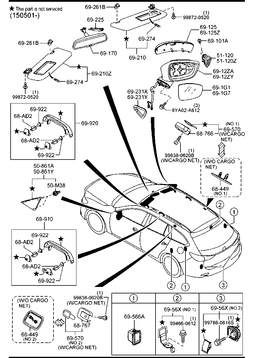 Visors Assist Handles Mirrors