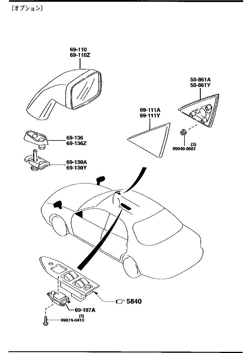 Sun Visors Assist Handles Mirrors