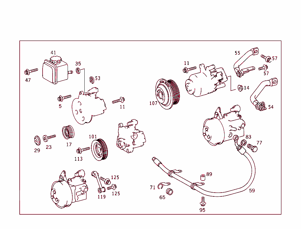 Power Steering Pump Attachment Parts