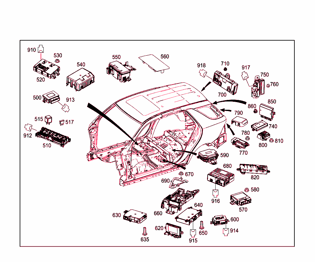 Control Units,Fuse Boxes And Relays In Interior
