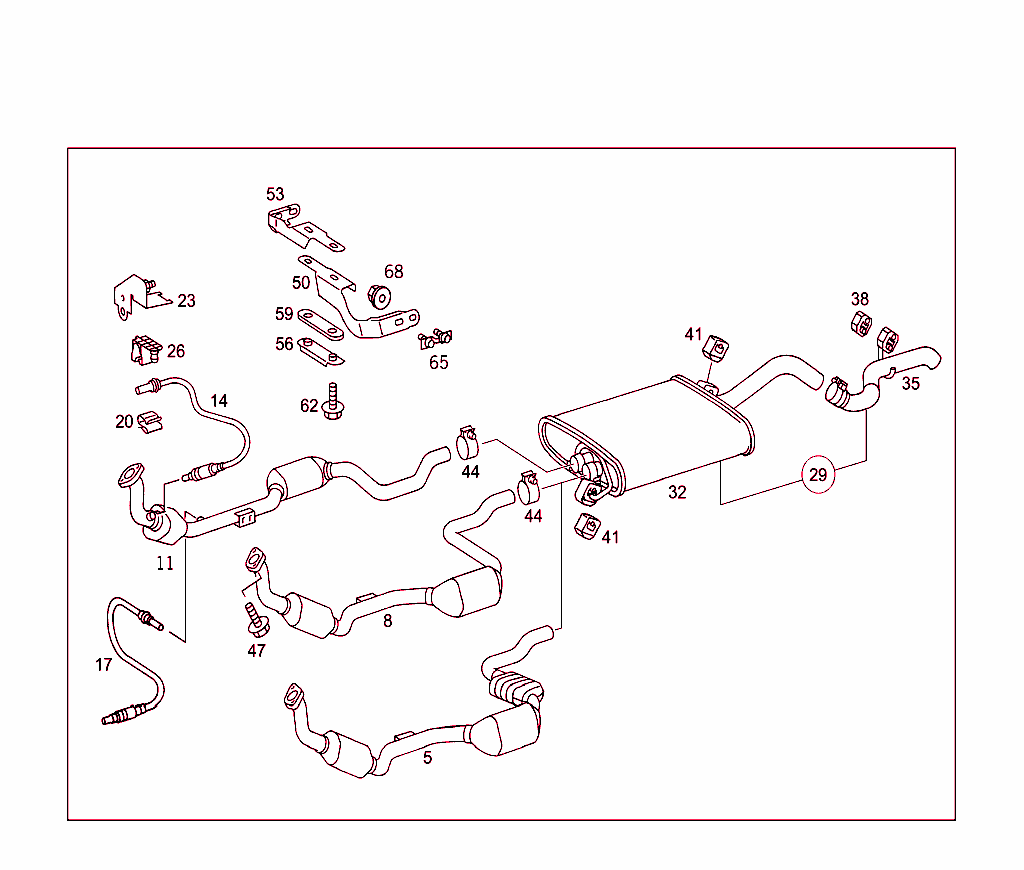 Exhaust System Used On Six-Cylinder Gasoline Vehicles