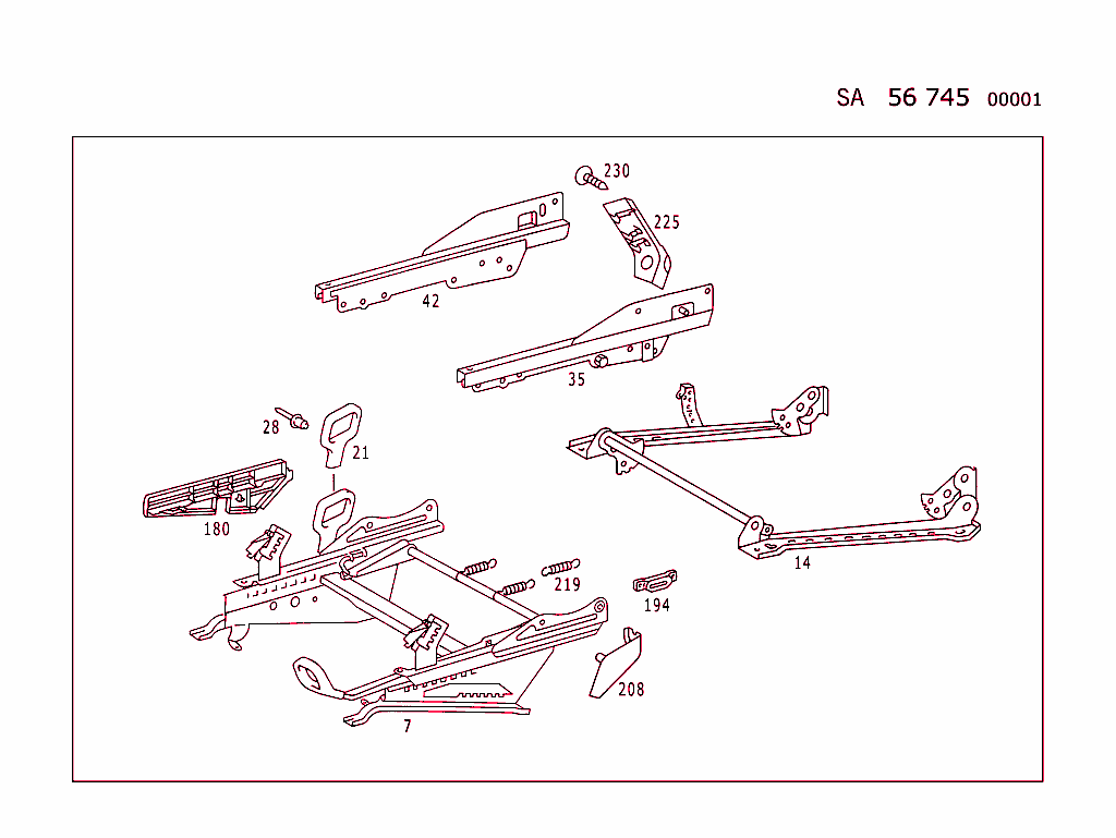 Front Seat Adjuster (Type 201, For Electrical Parts, See Standard Microfiche,Group 82)