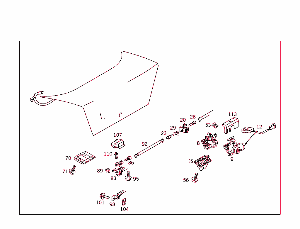 Rear Lid Latch-Type Lock, Rear Lid Attachment Parts