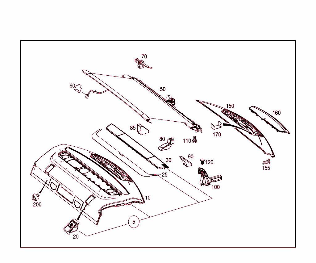 Hat Tray And Roller Blind Rear Window