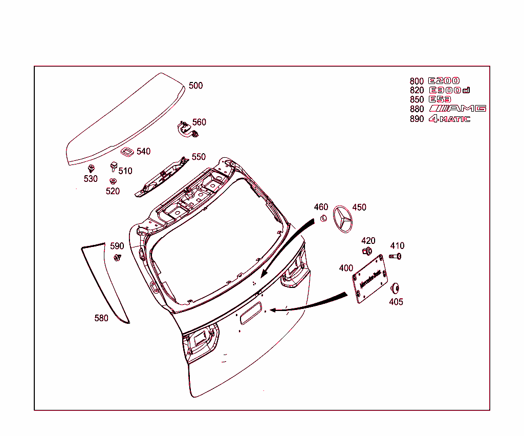 Rear Panel Door Attachment Parts, Rear Panel Door Window