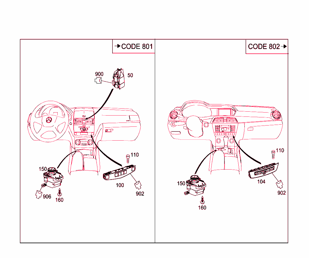Switch In Instrument Panel And Center Console