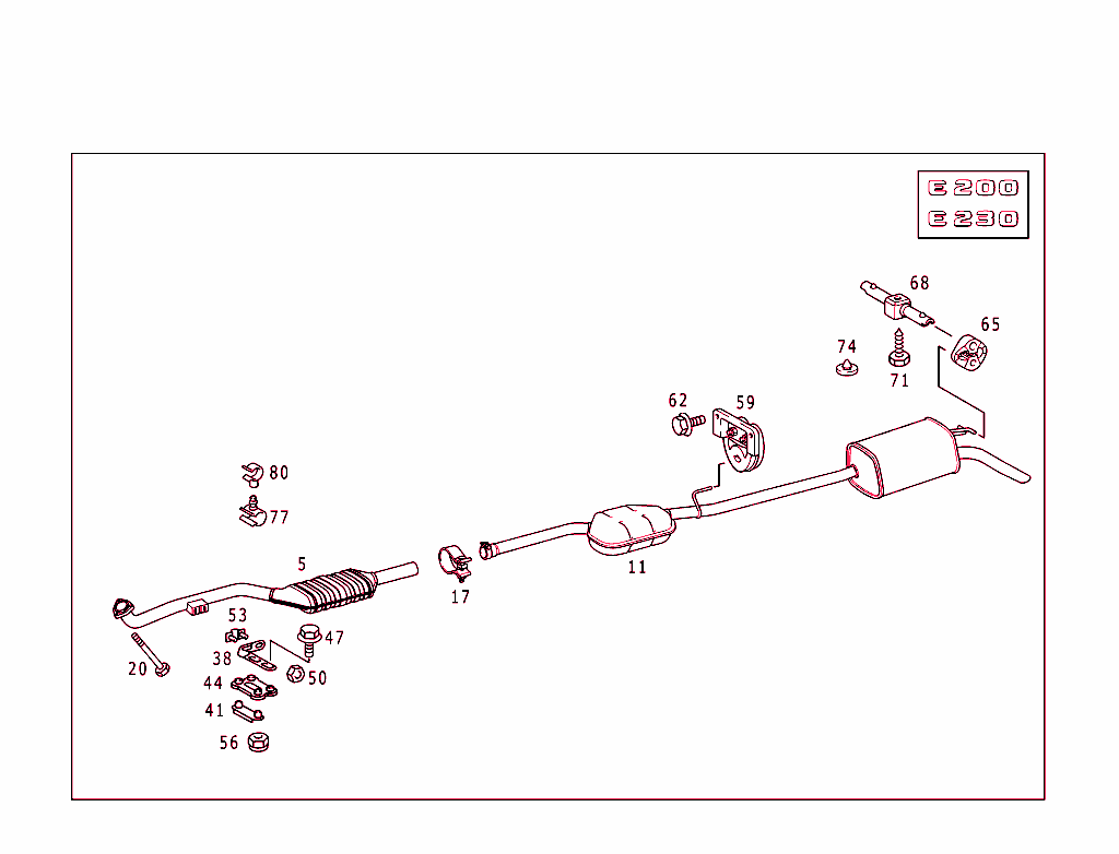 Exhaust System Used On Four-Cylinder Gasoline Vehicles