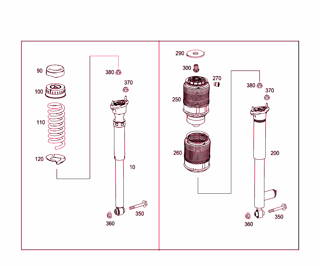 Spring Strut And Spring Strut Mounting Rear