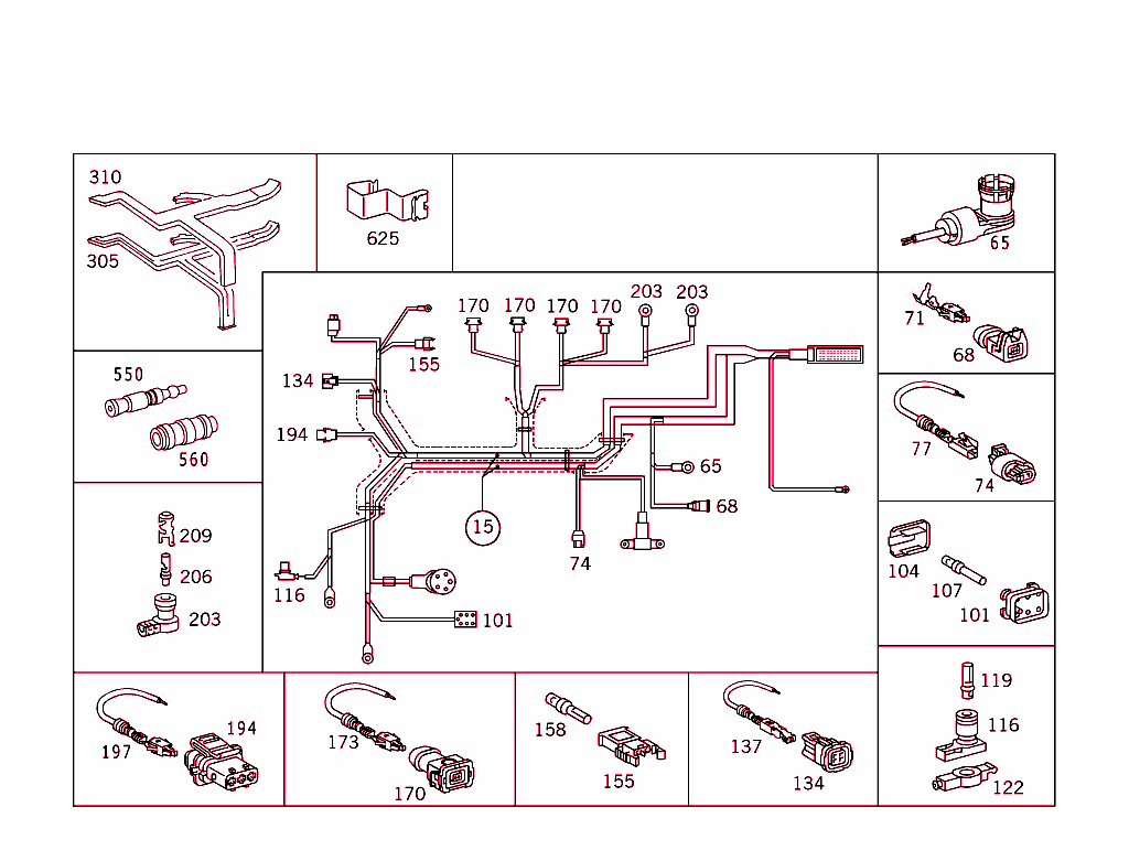 Engine Cable Harness, C/Clk-Class