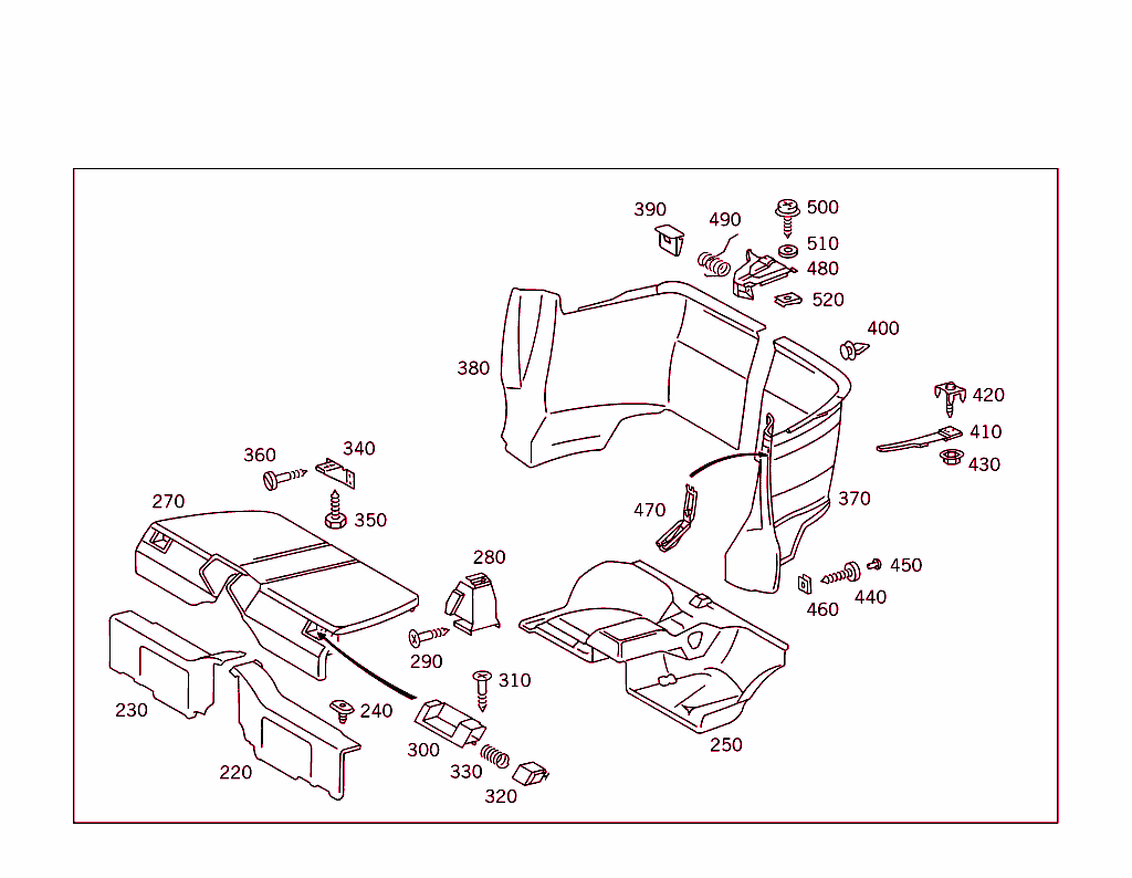 Front Panel Pillar Panelling,Lining On Floor And In Rear Compartment