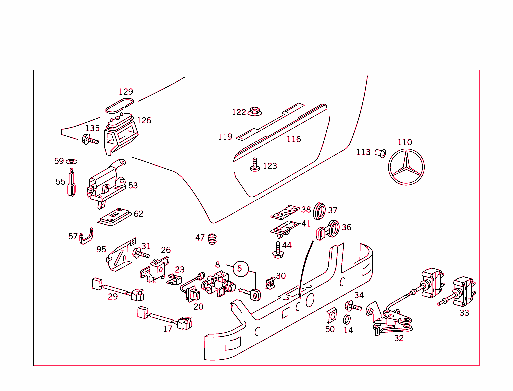 Rear Lid Latch-Type Lock, Rear Lid Attachment Parts